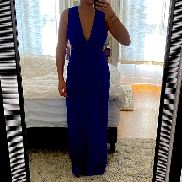 NWT Aidan Maddox Crepe Column Gown - Picture 1 of 11